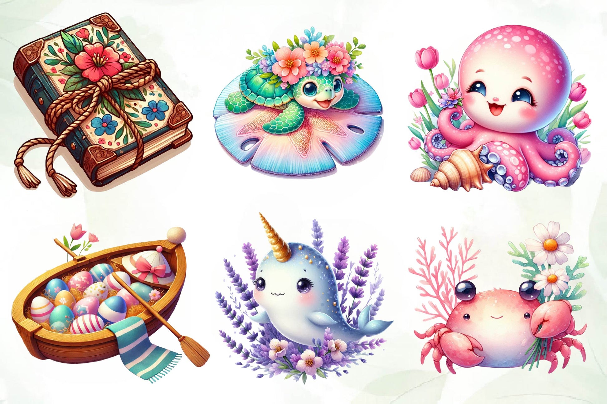 Cute Nautical Spring Clipart Bundle - CraftNest - Digital Crafting and Art