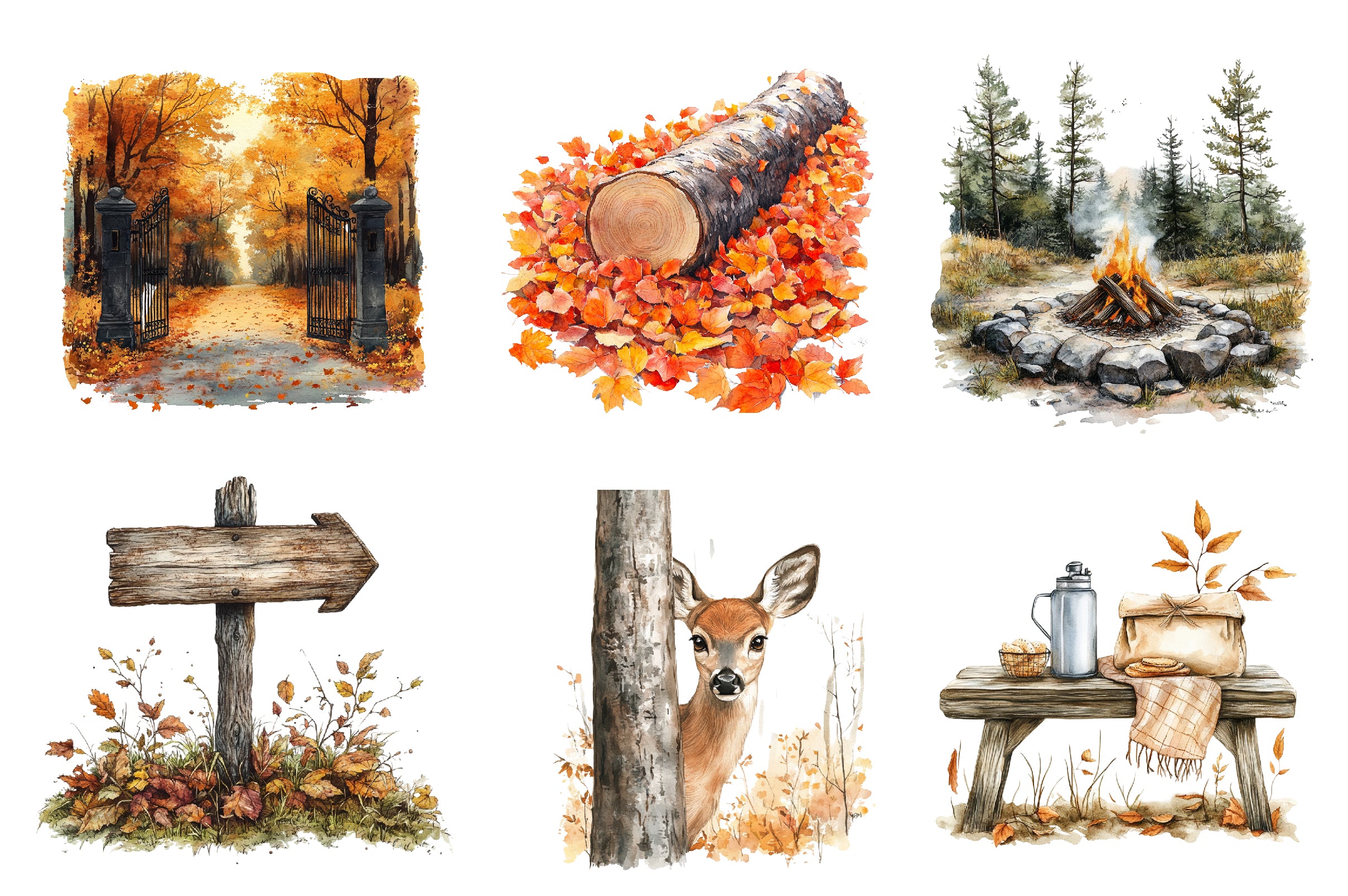 Autumn Nature Walk Clipart Bundle - CraftNest - Digital Crafting and Art