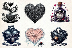 Gothic Valentine Clipart Bundle - CraftNest - Digital Crafting and Art