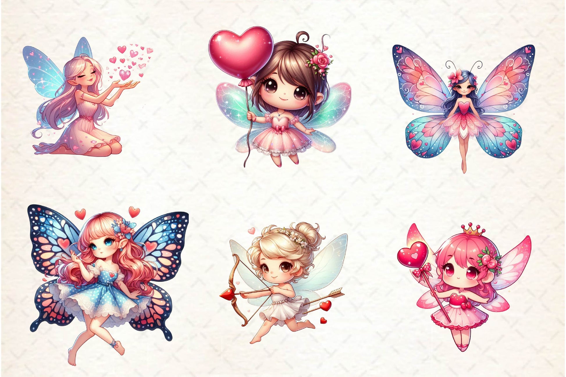 Chibi Valentine Fairy Clipart Bundle - CraftNest - Digital Crafting and Art