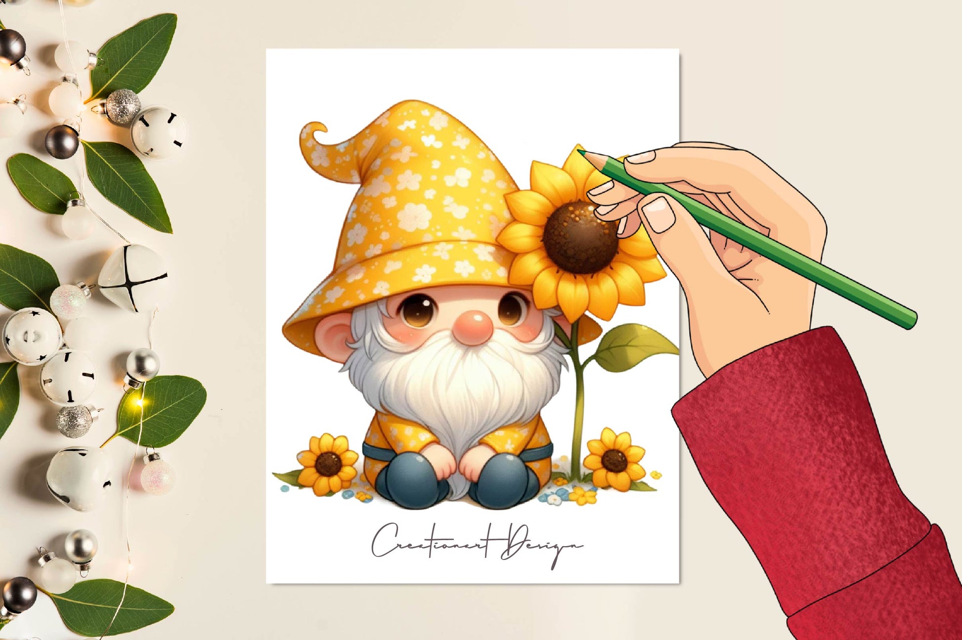 Cute Sunflower Gnome Clipart Bundle - CraftNest - Digital Crafting and Art