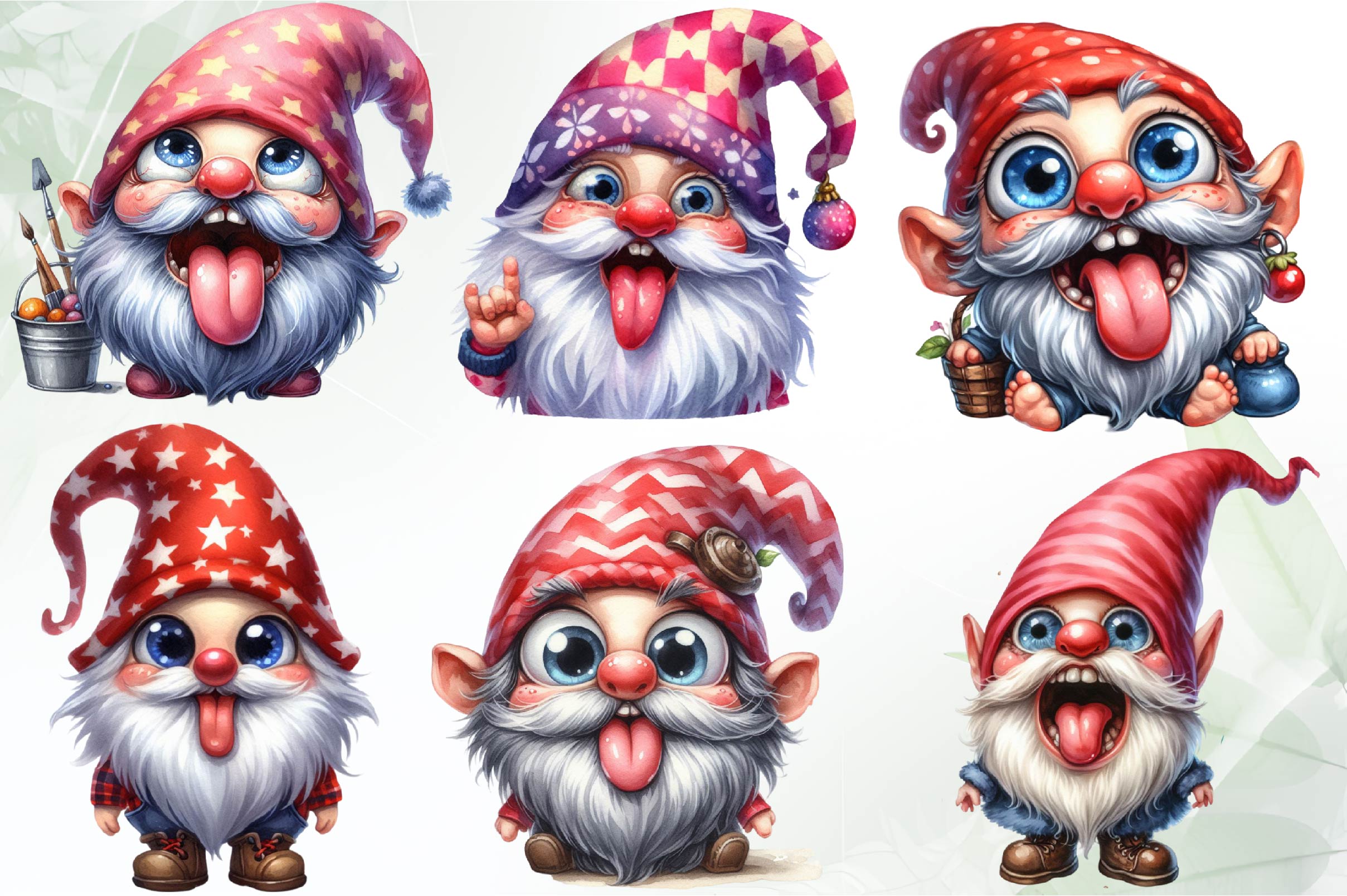 Crazy Funny Gnomes Clipart Bundle - CraftNest - Digital Crafting and Art