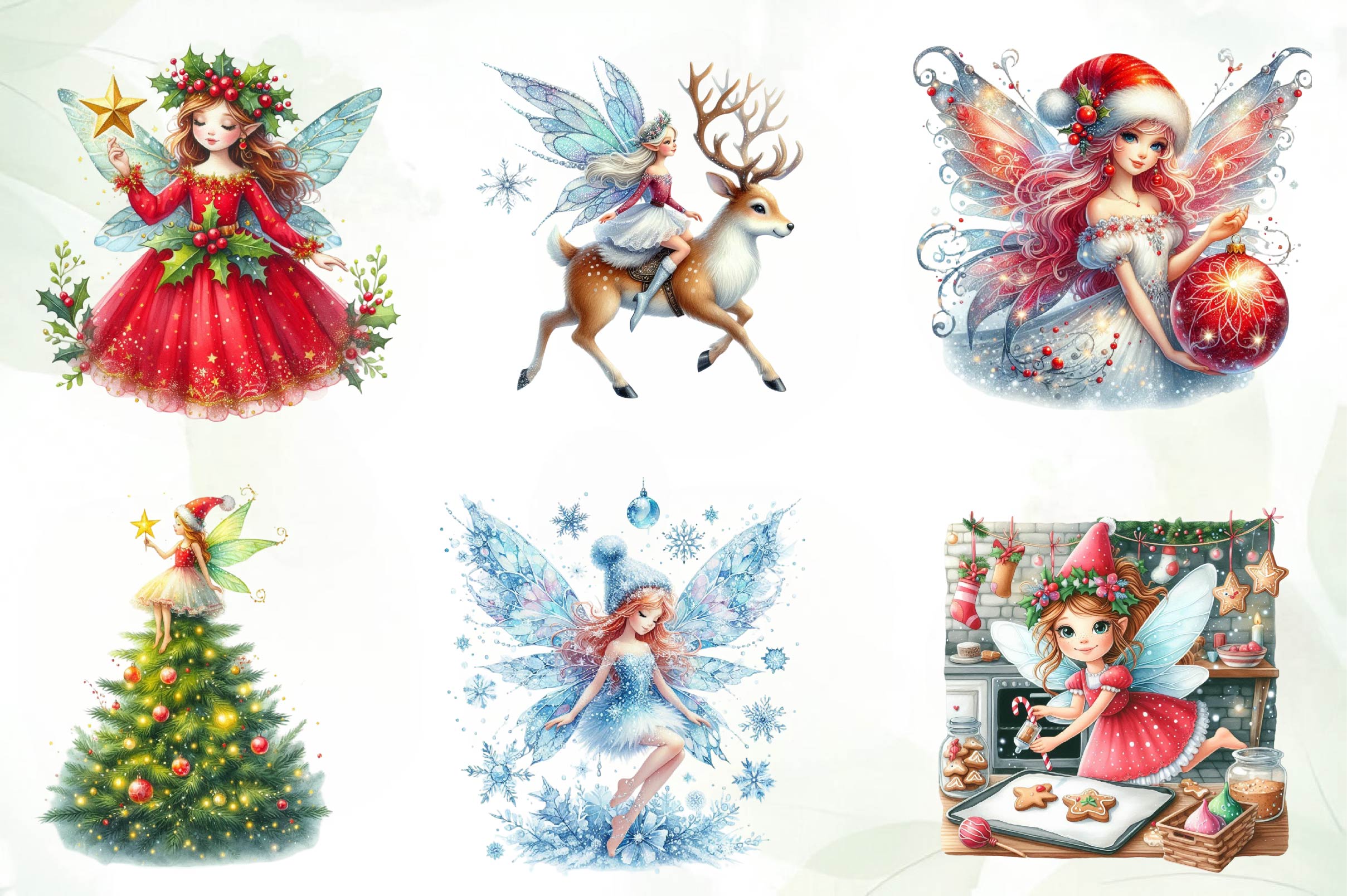 Christmas Fairy Clipart Bundle 2 - CraftNest - Digital Crafting and Art