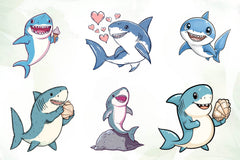 Cute Shark Clipart Bundle - CraftNest - Digital Crafting and Art