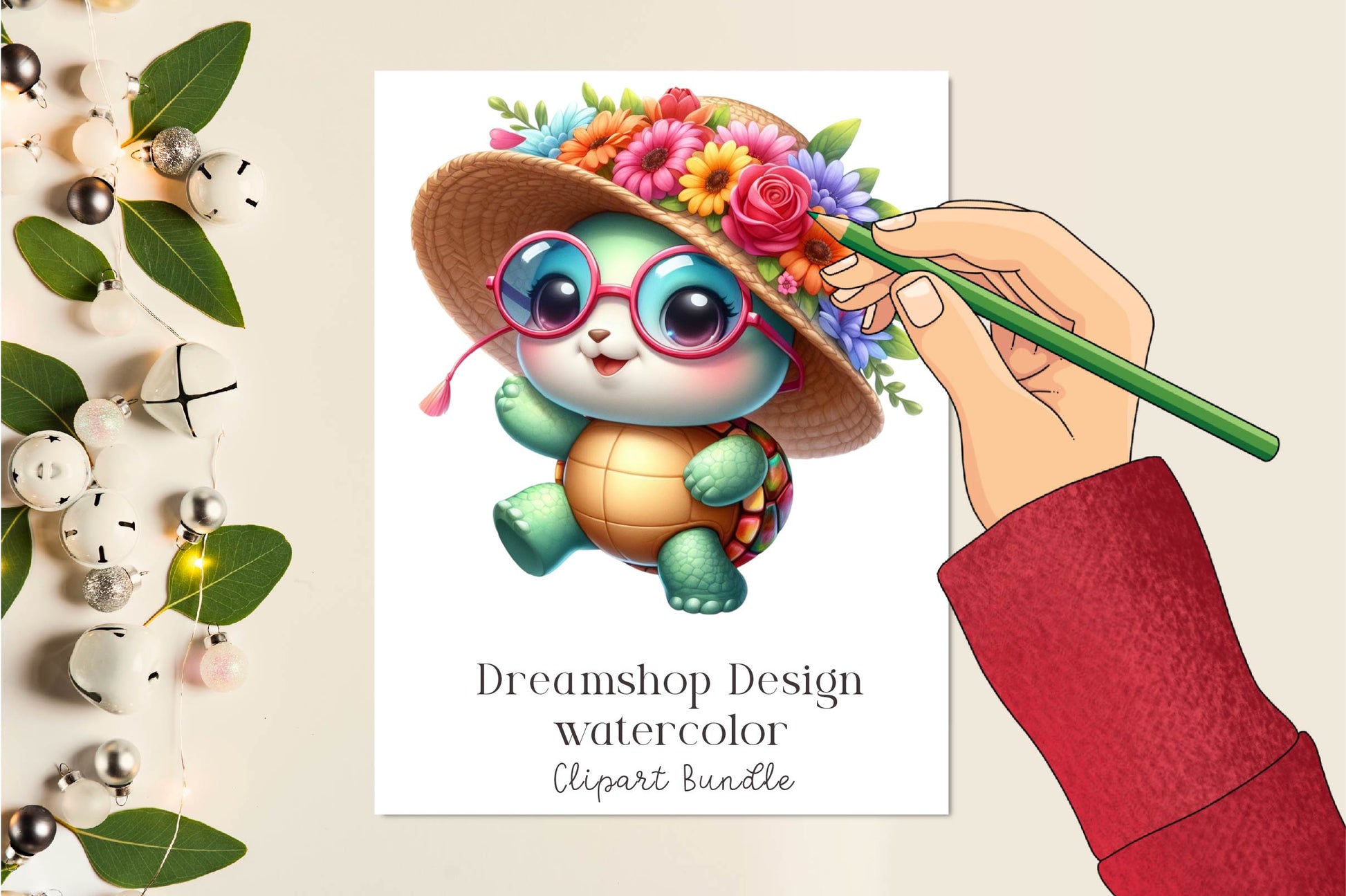 Cute Summer Tortoise Clipart Bundle - CraftNest - Digital Crafting and Art