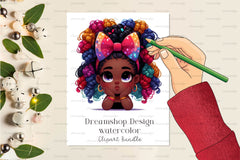 Cute African American Girl Clipart Bundle - CraftNest - Digital Crafting and Art