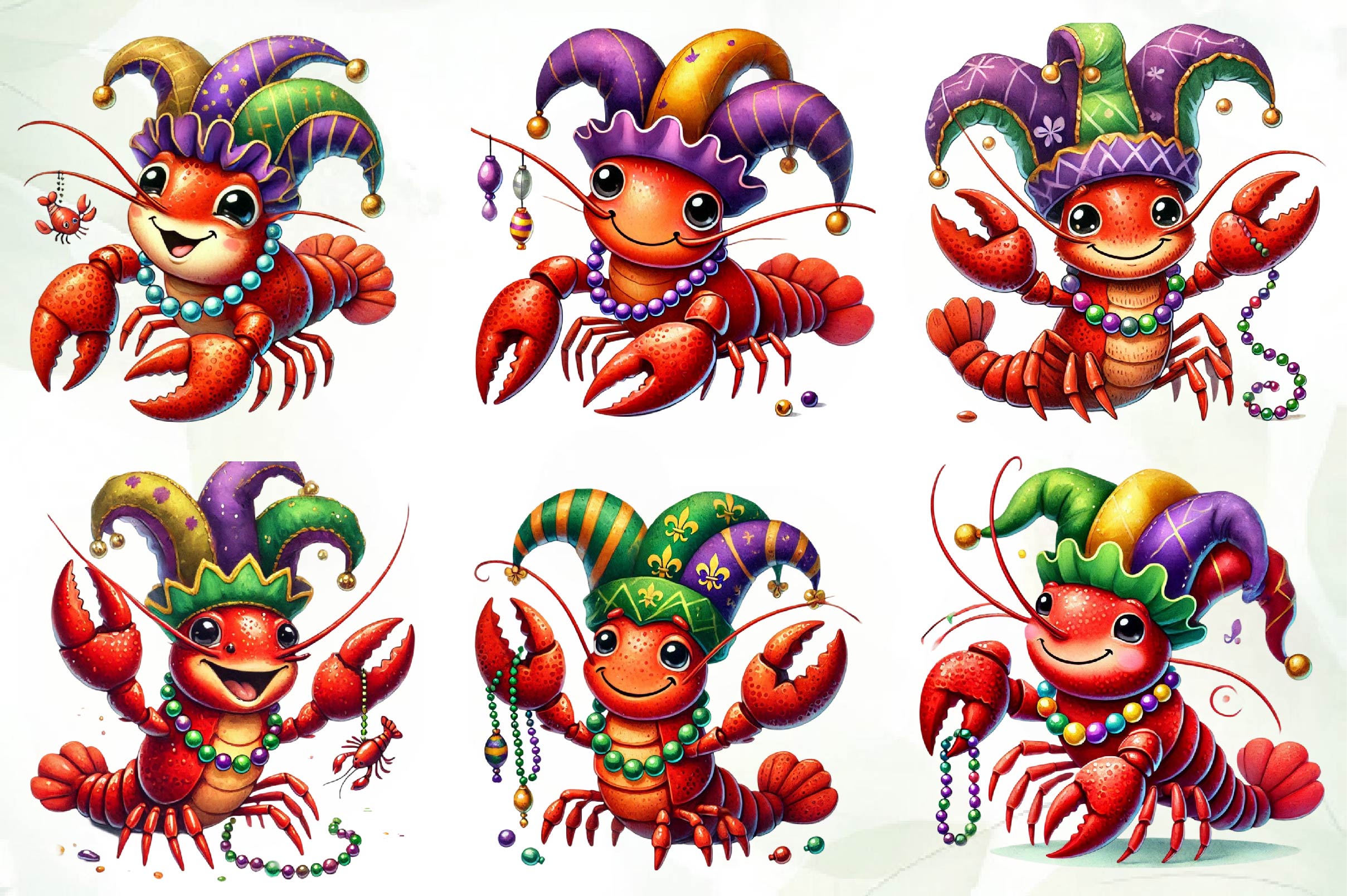 Mardi Gras Crawfish Clipart Bundle 1 - CraftNest - Digital Crafting and Art