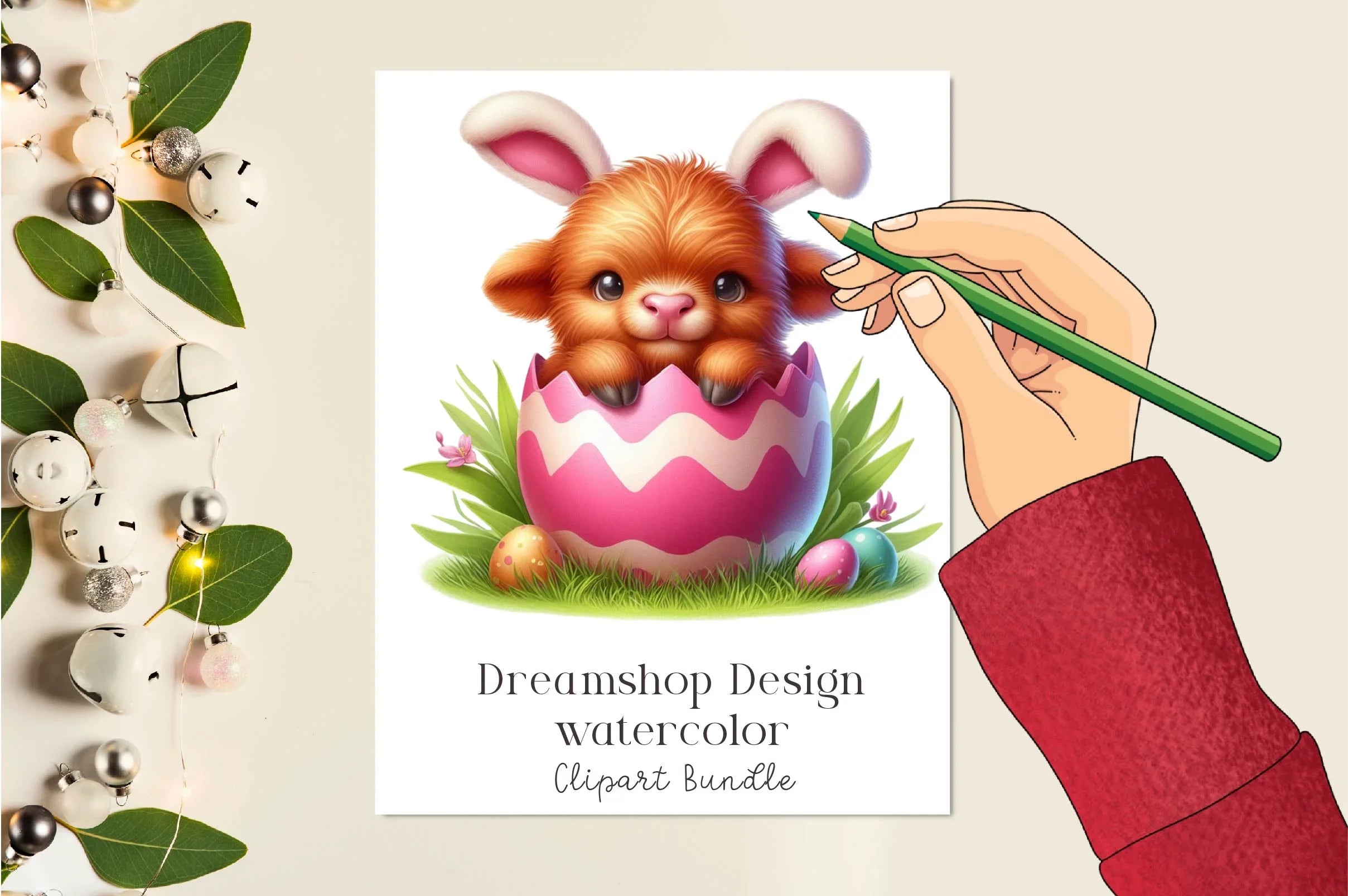 Easter Highland Cows Clipart Bundle - CraftNest - Digital Crafting and Art