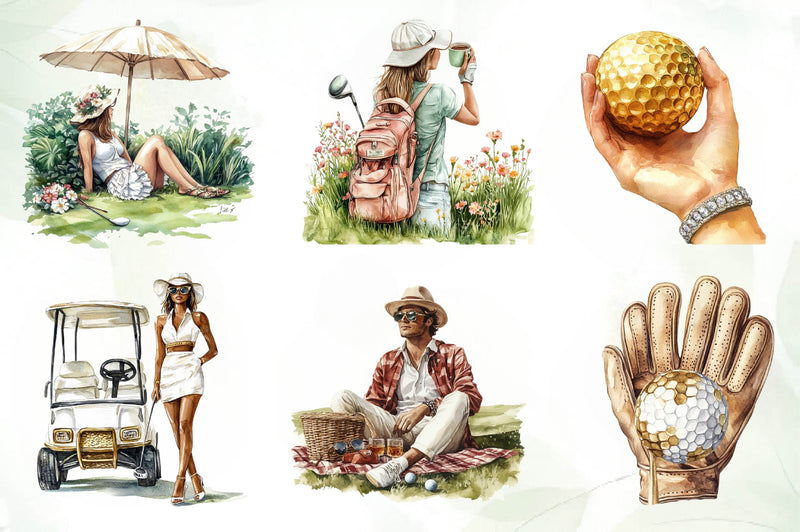 Luxury Golf Girl Clipart Bundle - CraftNest - Digital Crafting and Art