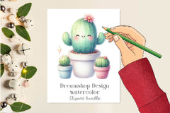 Cute Cactus Clipart Bundle - CraftNest - Digital Crafting and Art