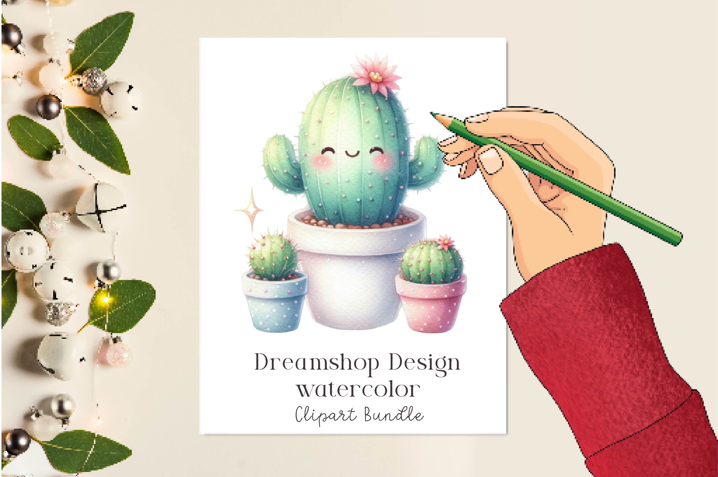 Cute Cactus Clipart Bundle - CraftNest - Digital Crafting and Art