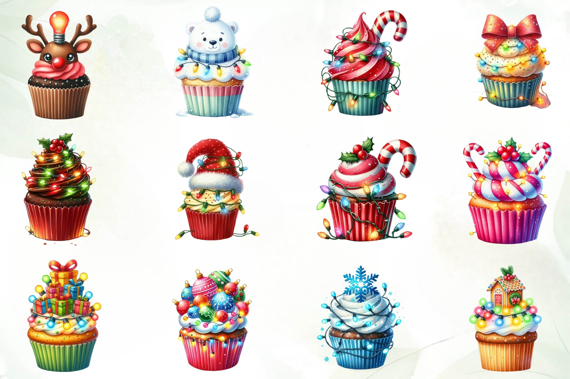 Christmas Cupcake Christmas Cupcakes Clipart Bundle - CraftNest - Digital Crafting and Art
