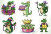 Mardi Gras Crocodile Clipart Bundle 1