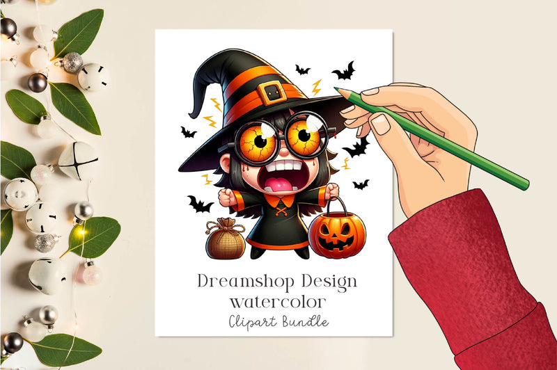 Halloween Halloween Witch Clipart Bundle - CraftNest - Digital Crafting and Art