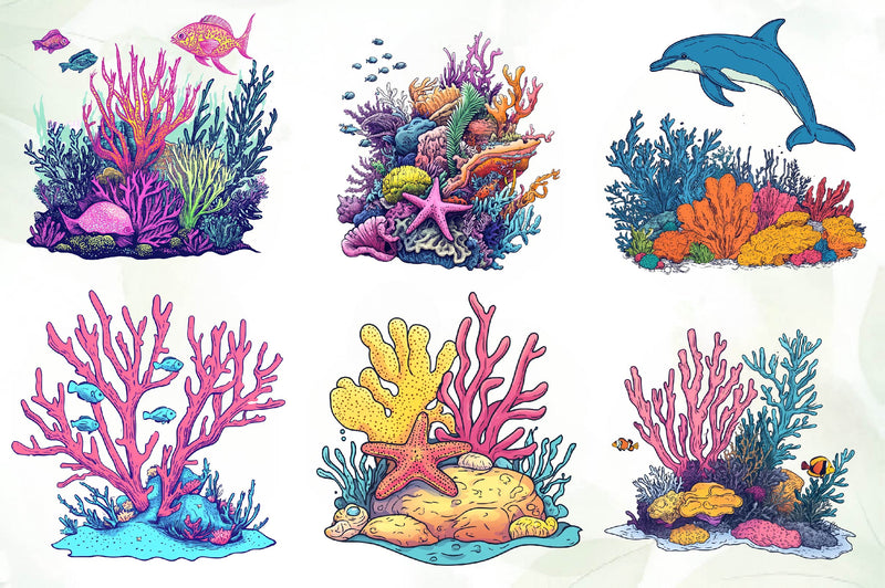 Coral Reef Clipart Bundle - CraftNest - Digital Crafting and Art