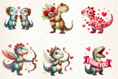 Valentines Day Dinosaur Clipart Bundle - CraftNest - Digital Crafting and Art