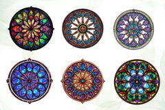 Gothic Rose Window Stained Glass Clipart Bundle - CraftNest - Digital Crafting and Art