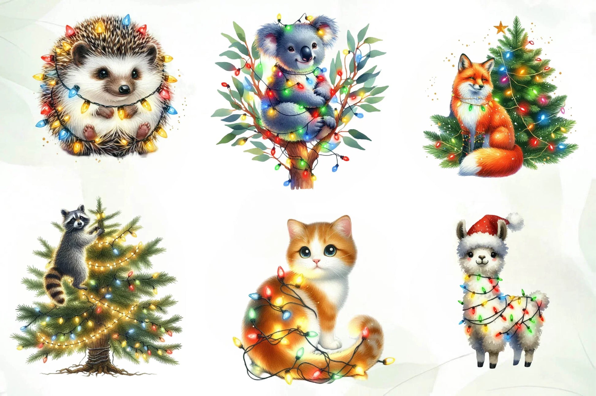 Christmas Light Animal Clipart Bundle - CraftNest - Digital Crafting and Art