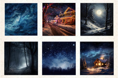 Winter Nights Digital Paper - CraftNest - Digital Crafting and Art