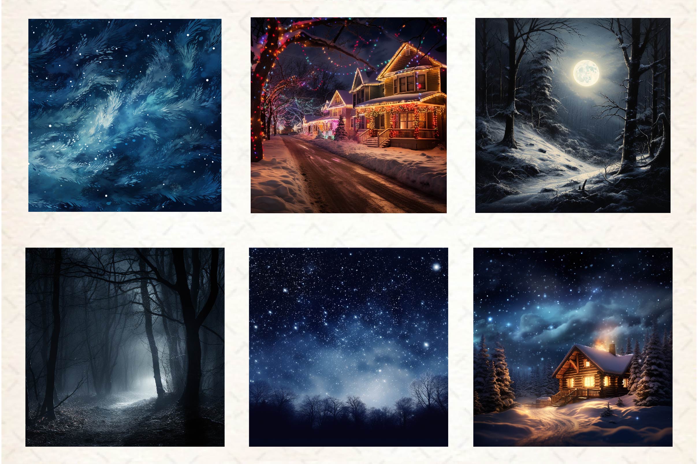 Winter Nights Digital Paper - CraftNest - Digital Crafting and Art