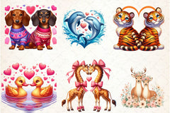 Cute Animal Couple Clipart Bundle - CraftNest - Digital Crafting and Art