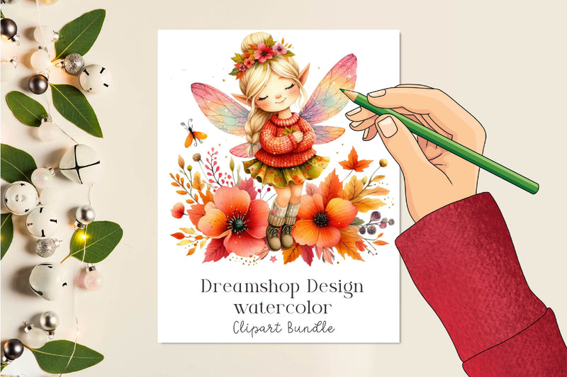 Cute Autumn Fairy Clipart Bundle - CraftNest - Digital Crafting and Art