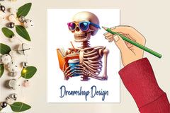 Skeleton Reading Book Clipart Bundle - CraftNest - Digital Crafting and Art