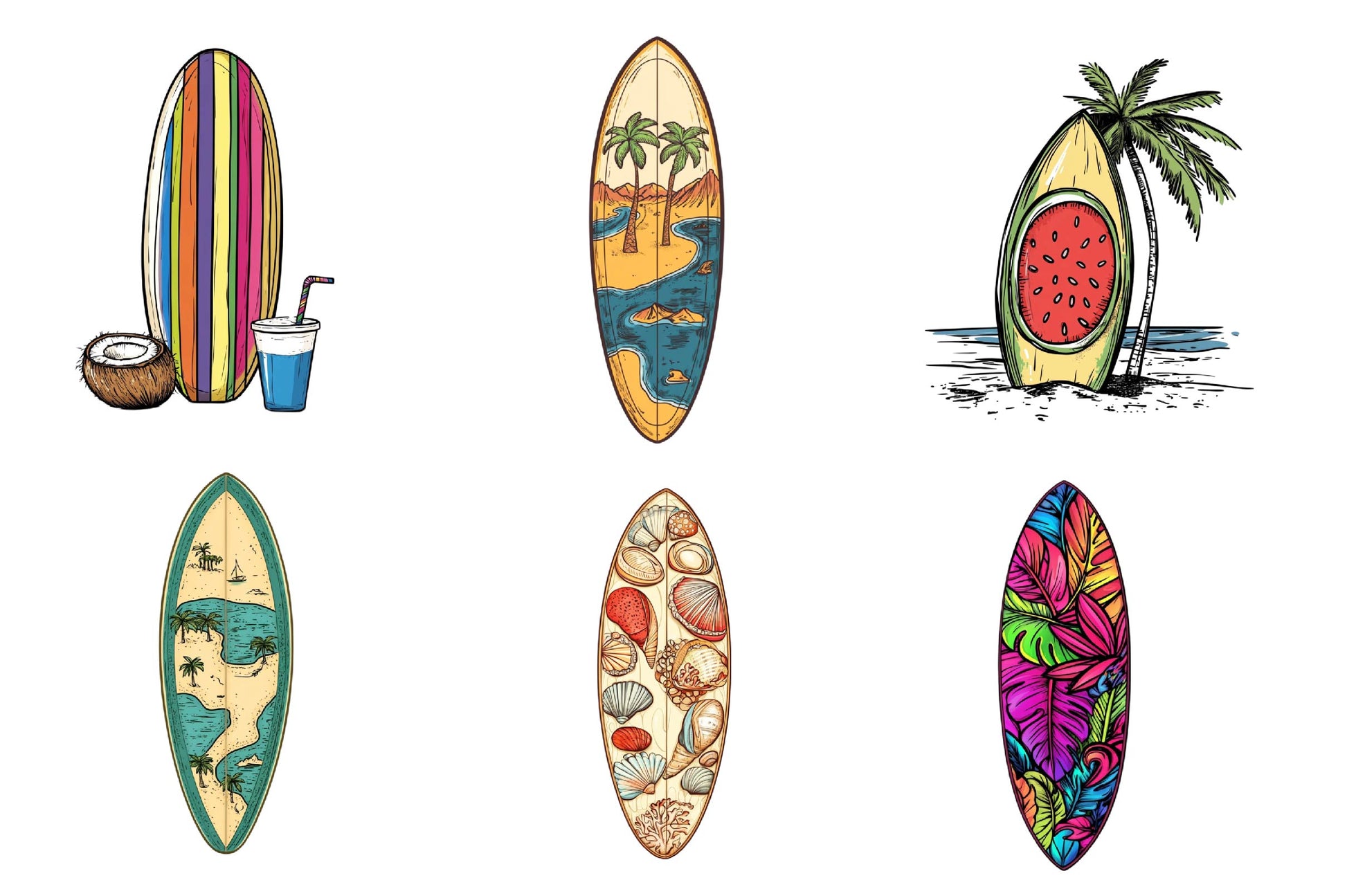 Summer Surfboard Clipart Bundle 1 - CraftNest - Digital Crafting and Art