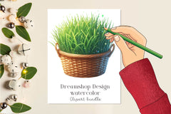 Spring Grass In Basket Clipart Bundle - CraftNest - Digital Crafting and Art