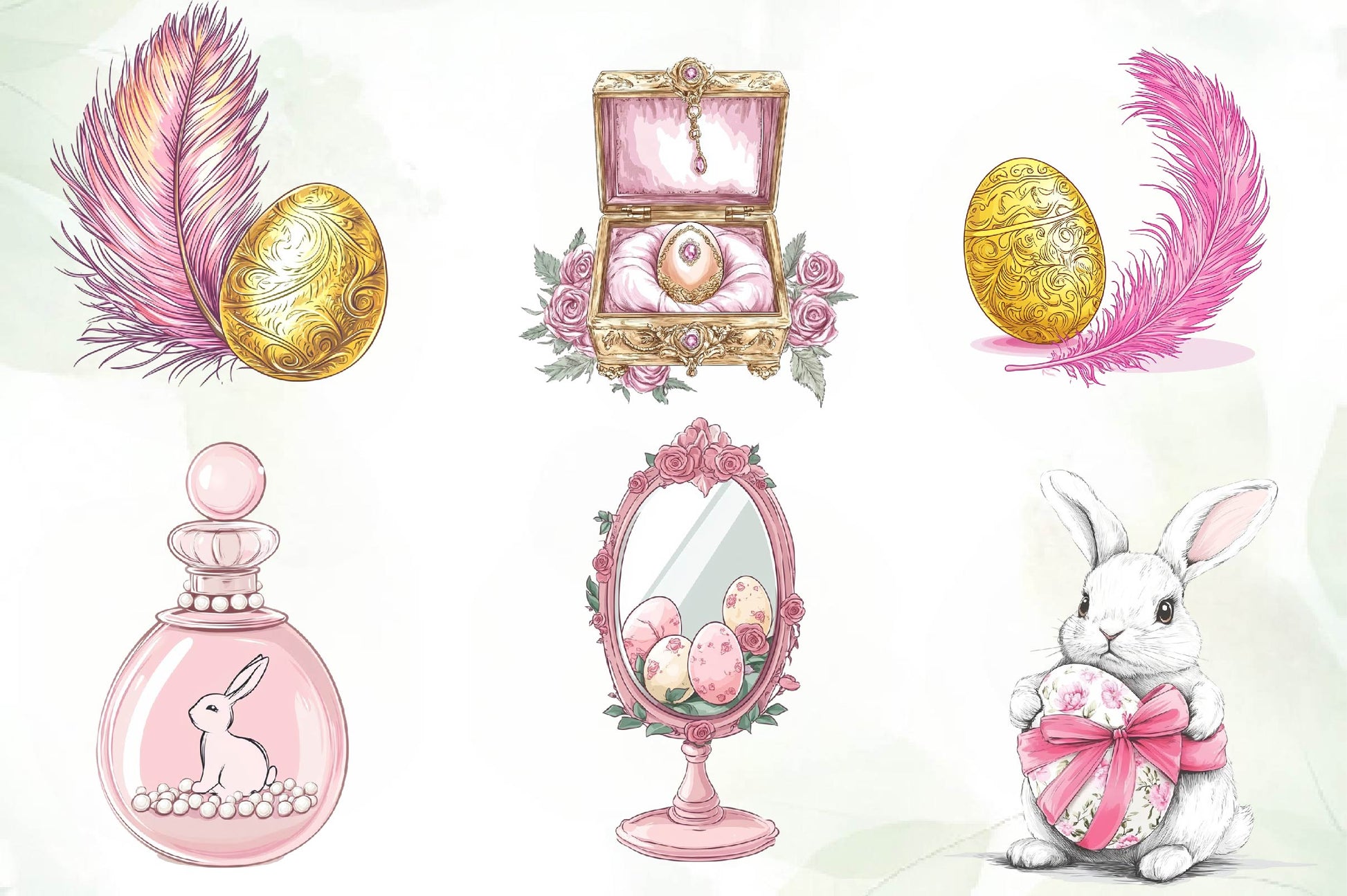 Pink Coquette Easter Clipart Bundle - CraftNest - Digital Crafting and Art