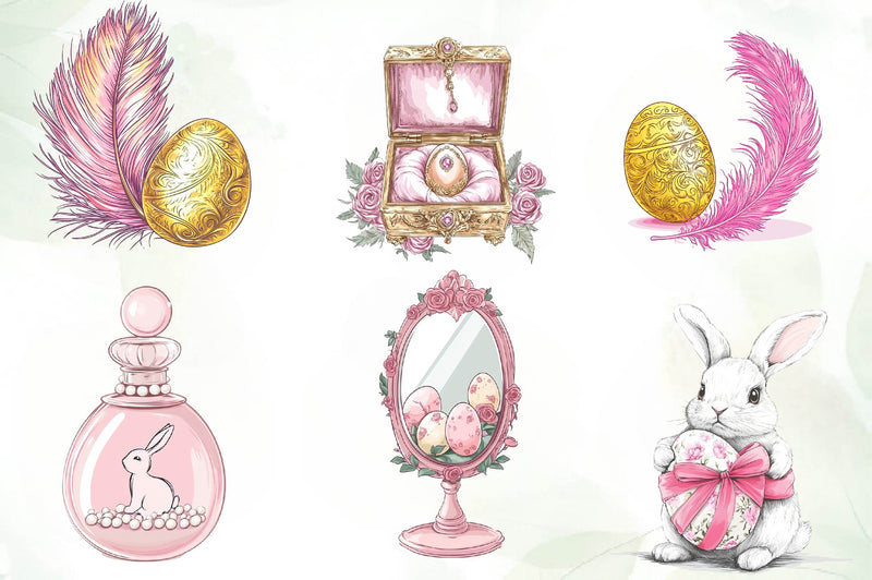 Pink Coquette Easter Clipart Bundle - CraftNest - Digital Crafting and Art