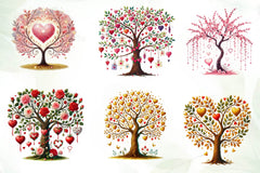 Valentines Day Heart Tree Clipart Bundle - CraftNest - Digital Crafting and Art
