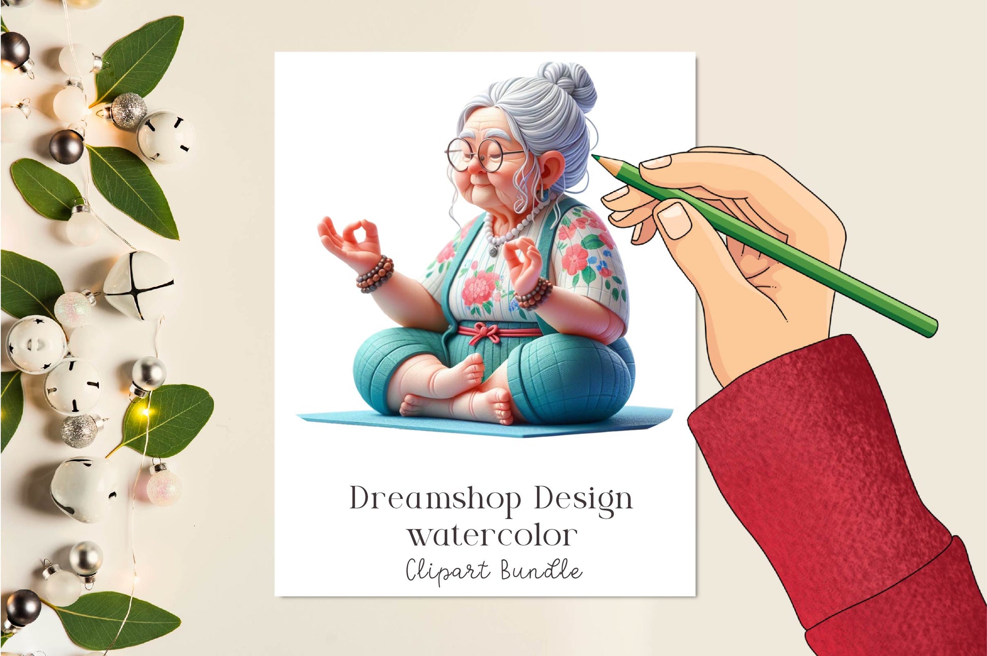 Funny Yoga Grandma Clipart Bundle - CraftNest - Digital Crafting and Art