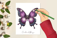 Vintage Purple Butterflies Clipart Bundle - CraftNest - Digital Crafting and Art