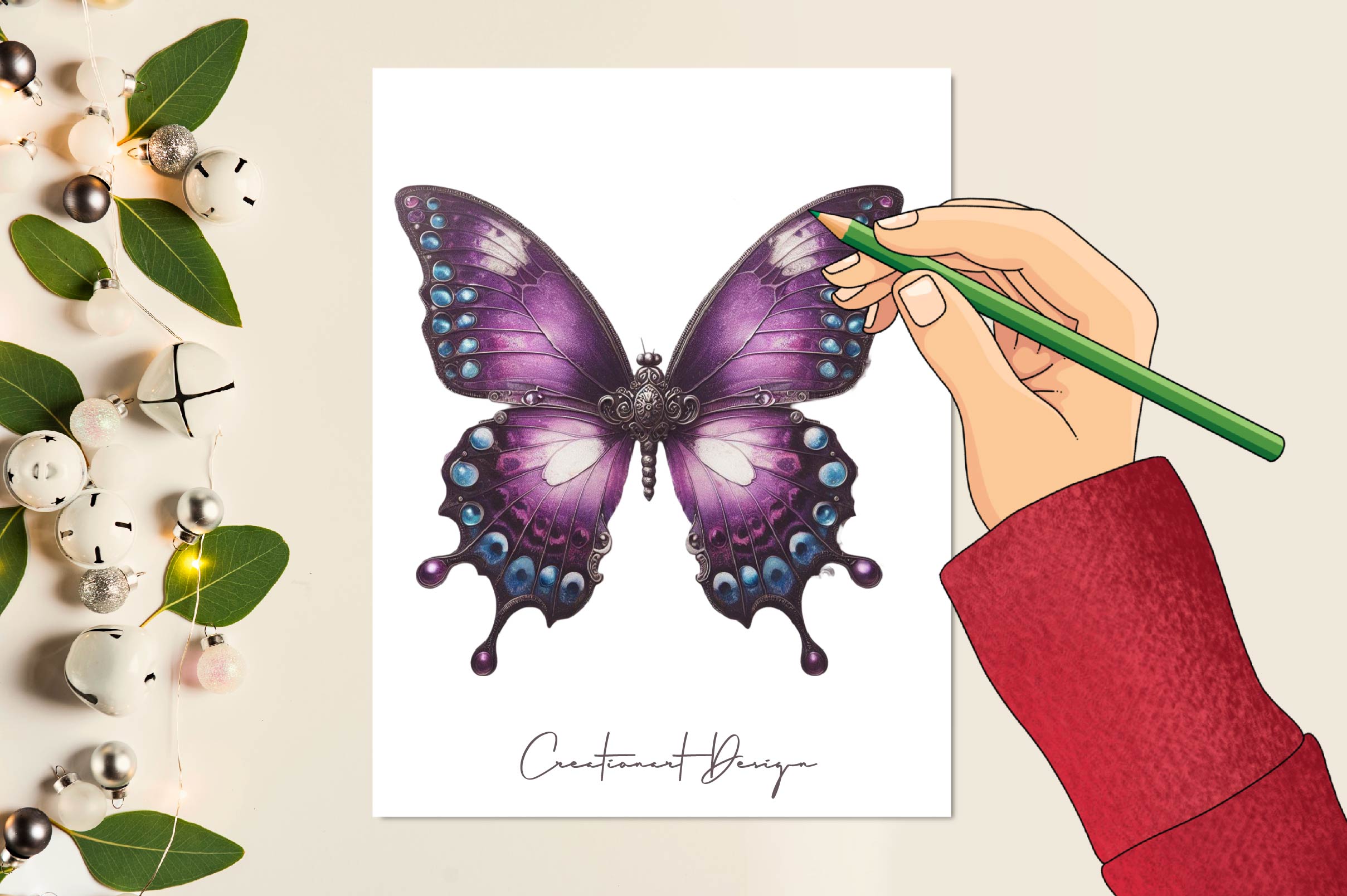Vintage Purple Butterflies Clipart Bundle - CraftNest - Digital Crafting and Art