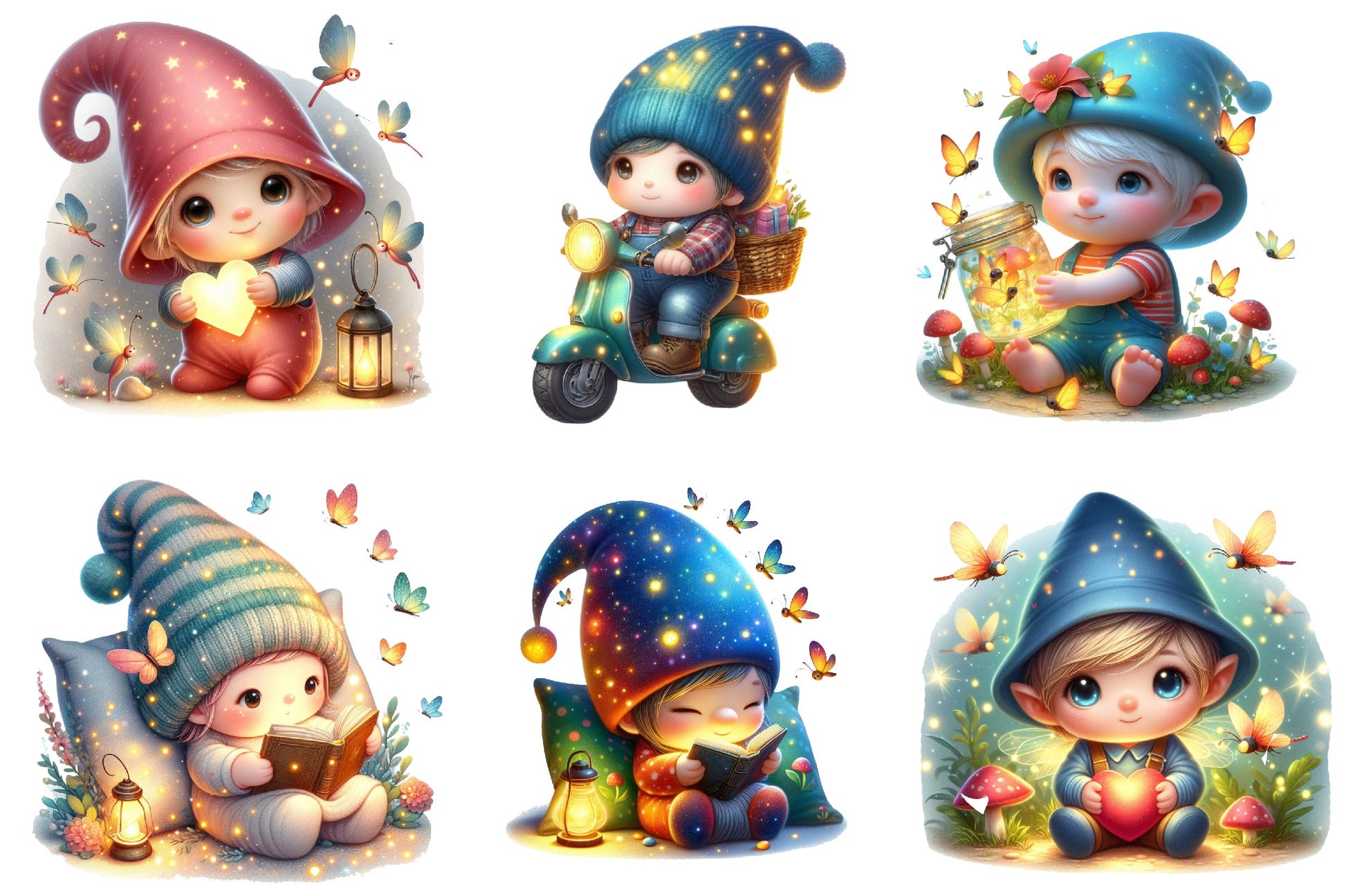 Cute Baby Fireflies Clipart Bundle - CraftNest - Digital Crafting and Art