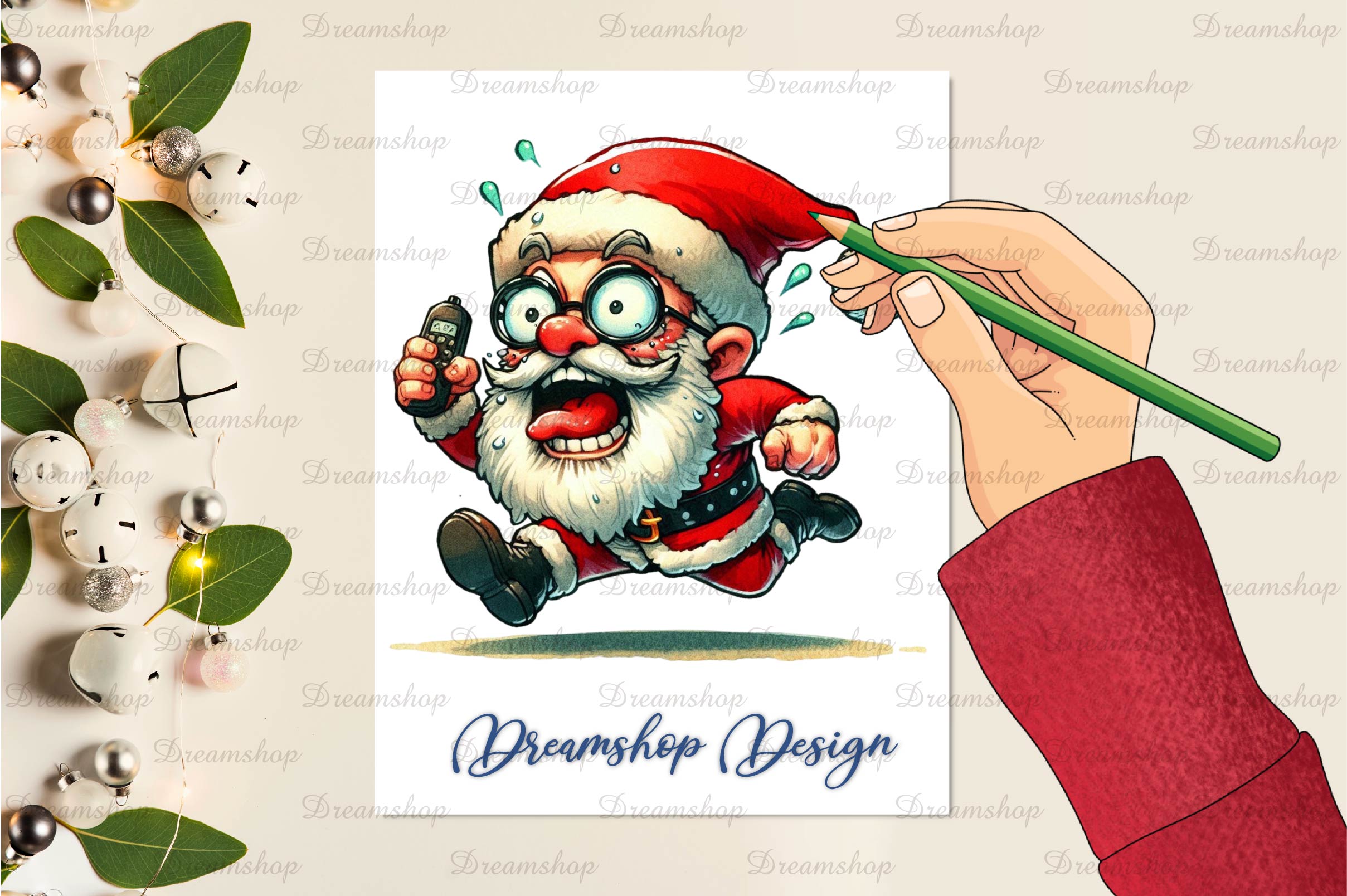 Funny Santa Claus Christmas Clipart Bundle - CraftNest - Digital Crafting and Art