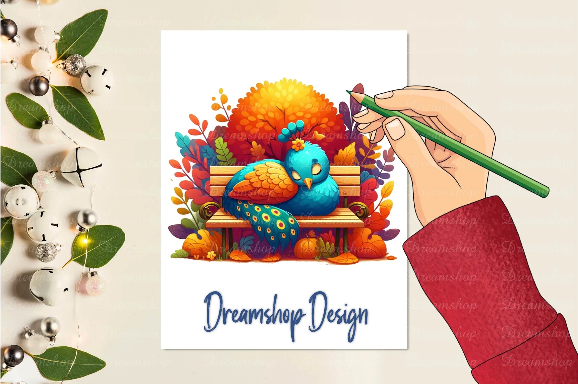 Cute Autumn Peacock Clipart Bundle - CraftNest - Digital Crafting and Art
