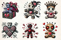 Valentines Day Gothic Voodoo Doll Clipart Bundle - CraftNest - Digital Crafting and Art