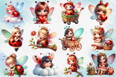 Ladybug Fairy Clipart Bundle 1 - CraftNest - Digital Crafting and Art