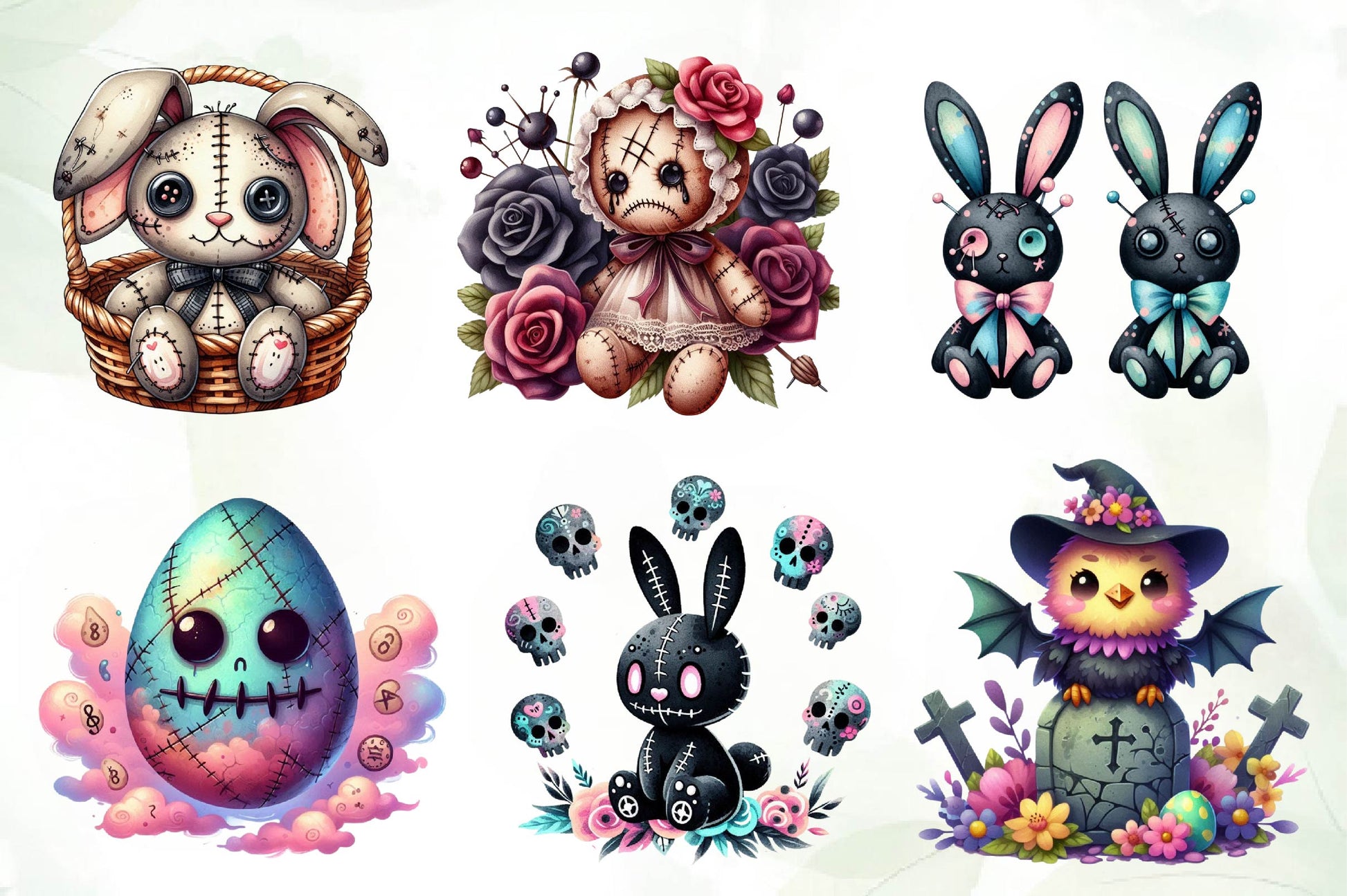 Easter Gothic Voodoo Doll Clipart Bundle - CraftNest - Digital Crafting and Art
