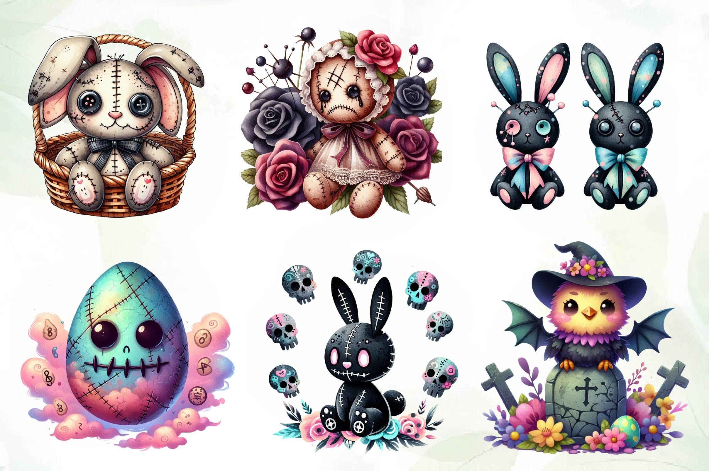 Easter Gothic Voodoo Doll Clipart Bundle - CraftNest - Digital Crafting and Art
