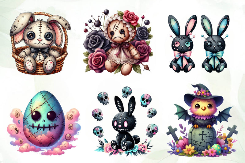 Easter Gothic Voodoo Doll Clipart Bundle - CraftNest - Digital Crafting and Art