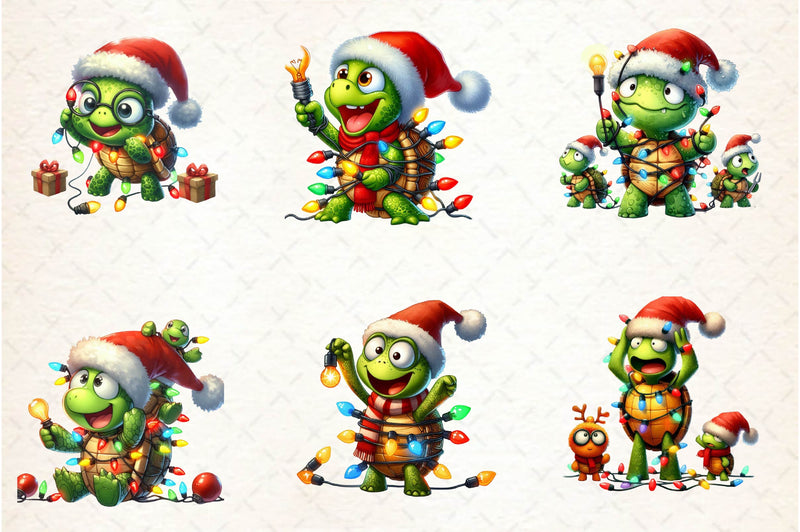 Christmas Funny Turtle Clipart Bundle - CraftNest - Digital Crafting and Art
