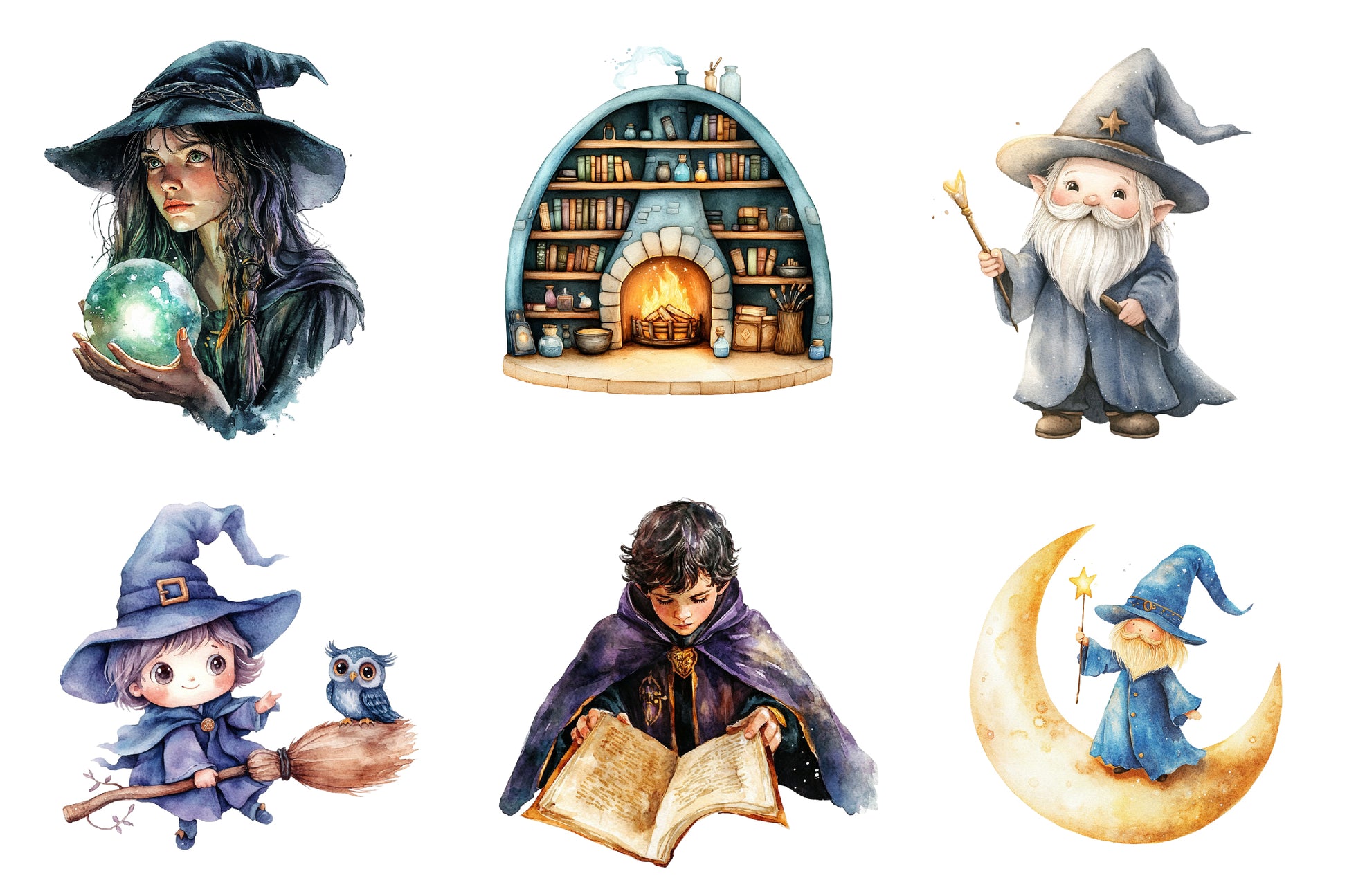 Enchanted Little Wizards Clipart Bundle - CraftNest - Digital Crafting and Art