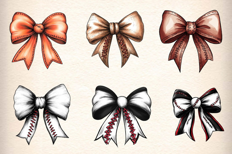 Sports Coquette Bow Sport Bows Clipart Bundle - CraftNest - Digital Crafting and Art