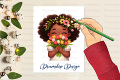 Little Girl With Bouquet Clipart Bundle - CraftNest - Digital Crafting and Art