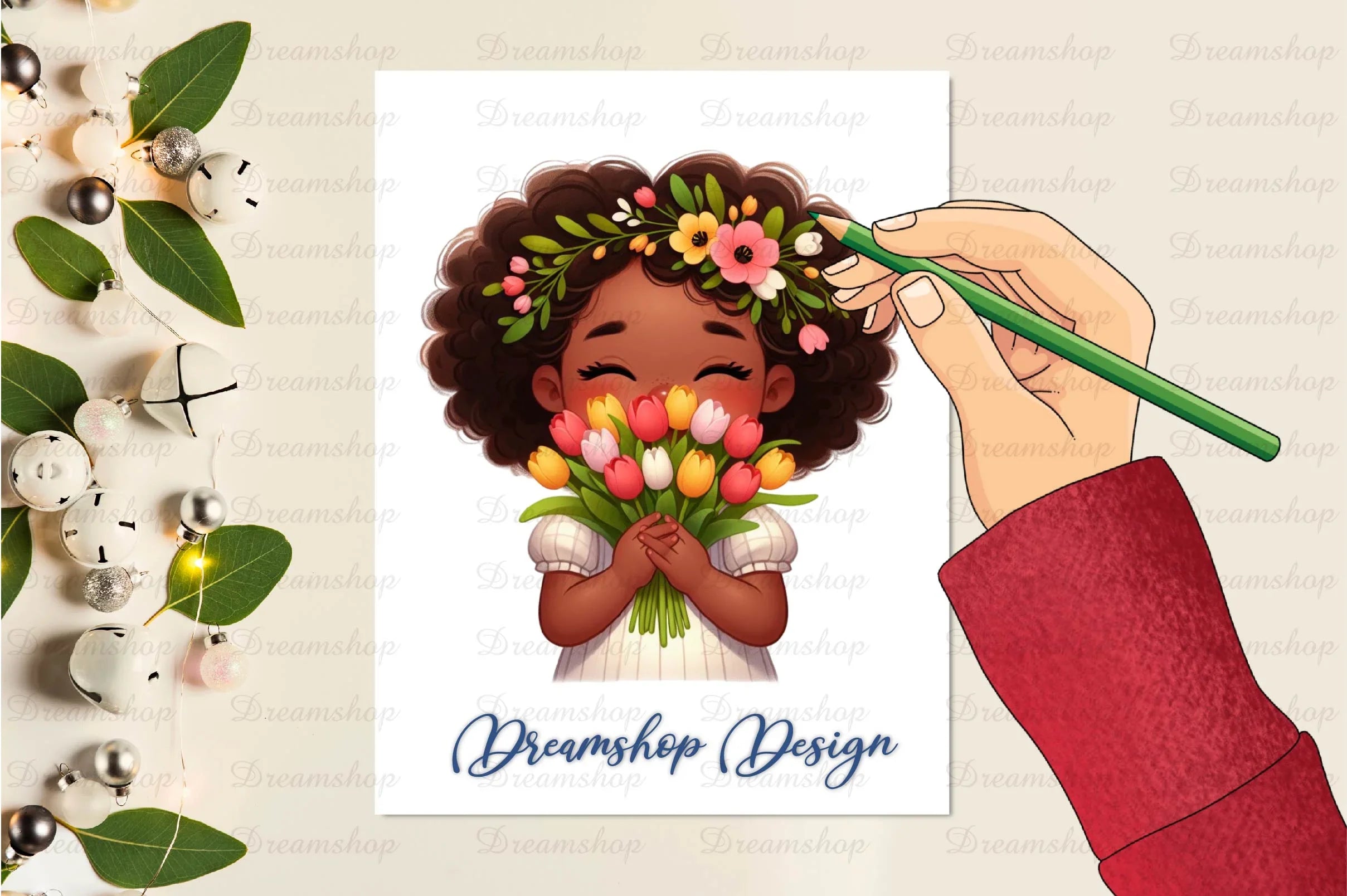 Little Girl With Bouquet Clipart Bundle - CraftNest - Digital Crafting and Art