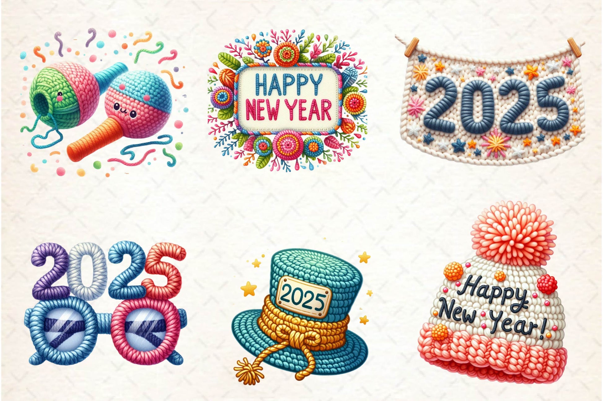 Crochet New Year Clipart Bundle - CraftNest - Digital Crafting and Art