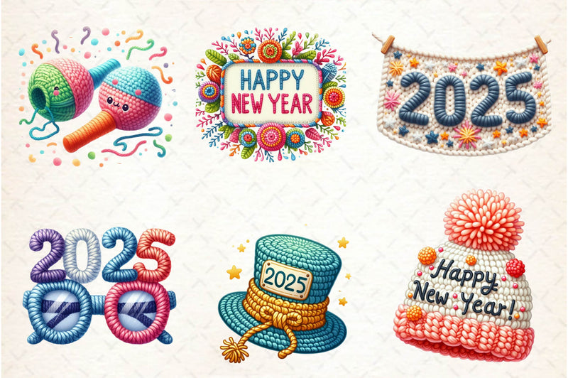 Crochet New Year Clipart Bundle - CraftNest - Digital Crafting and Art